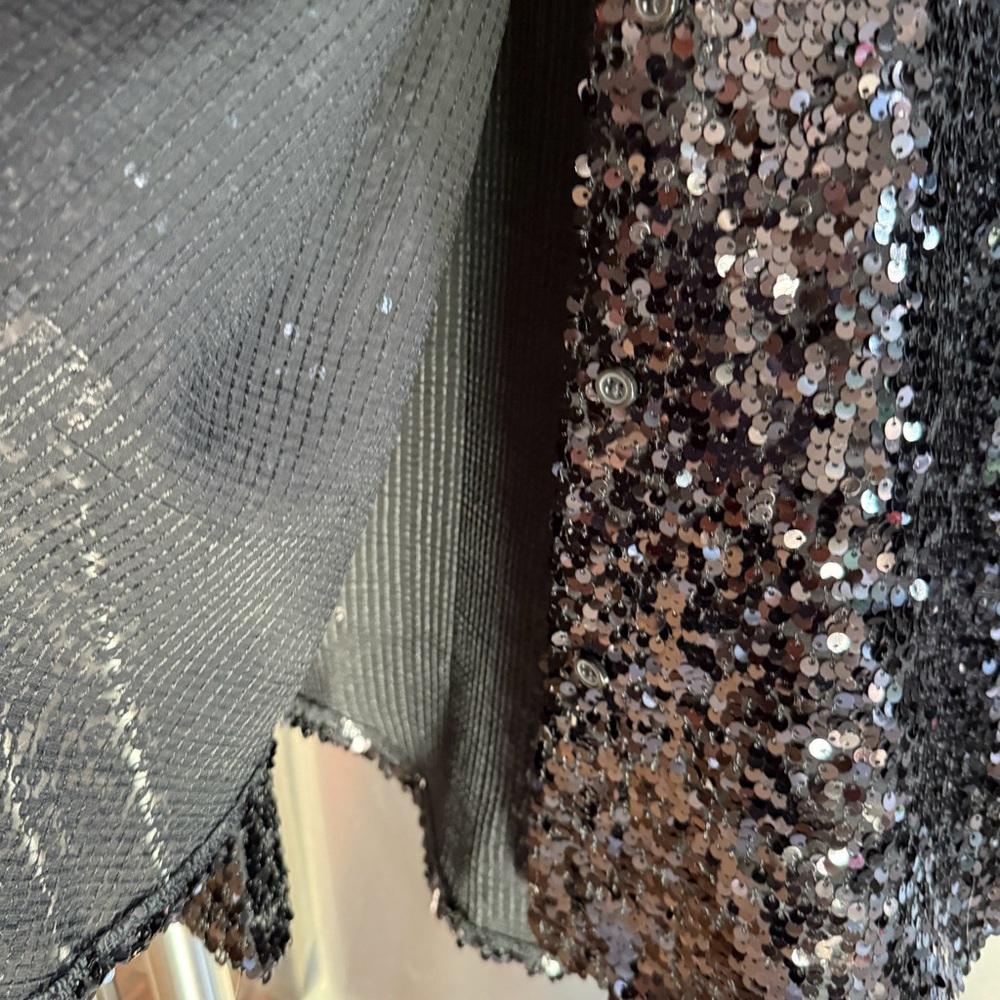 J. Crew Collections Black Sequin Button Up Shirt … - image 7